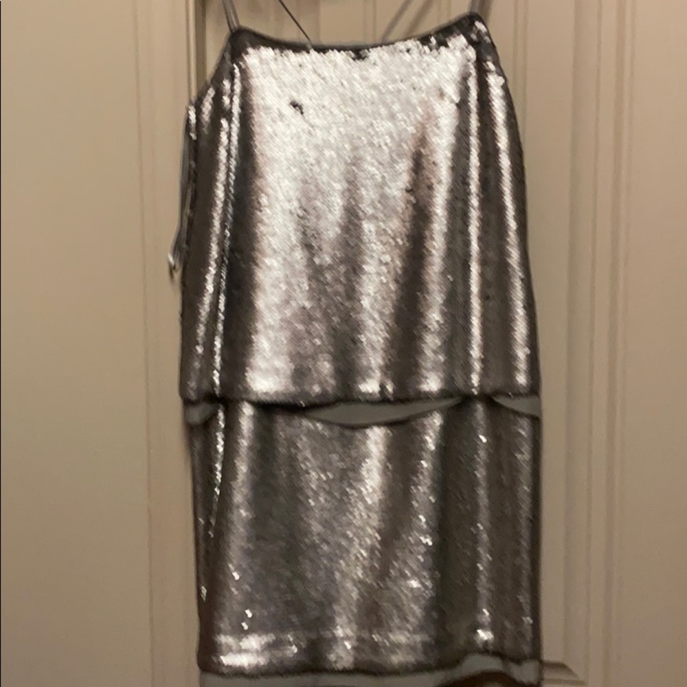 Banana Republic silver/gray sequin dress
